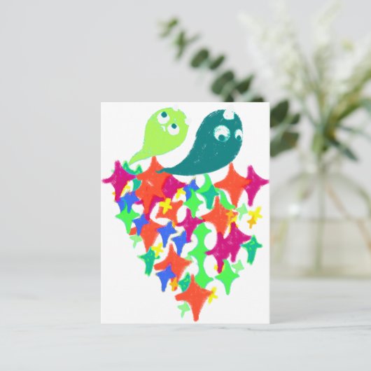 Sparkling Yeti Monster Briefkaart (Staand voorkant)