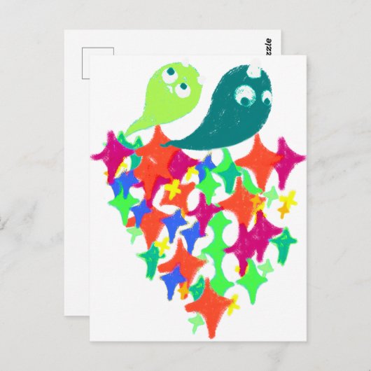 Sparkling Yeti Monster Briefkaart (Voorkant / Achterkant)