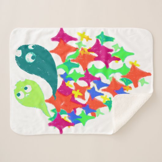 Sparkling Yeti Monster Sherpa Deken (Voorkant (horizontaal))