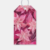 Sparkling Zachte Roze Poinsettia Cadeaulabel (Voorkant)