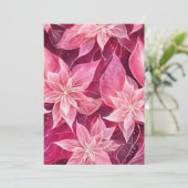 Sparkling Zachte Roze Poinsettia Feestdagenkaart (Staand voorkant)