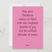 Sparkling Zachte Roze Poinsettia Feestdagenkaart (Achterkant)