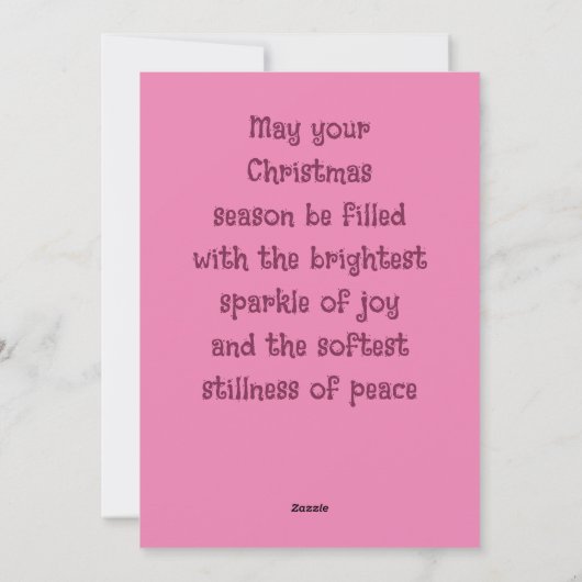 Sparkling Zachte Roze Poinsettia Feestdagenkaart (Achterkant)