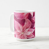 Sparkling Zachte Roze Poinsettia Koffiemok (Voorkant links)