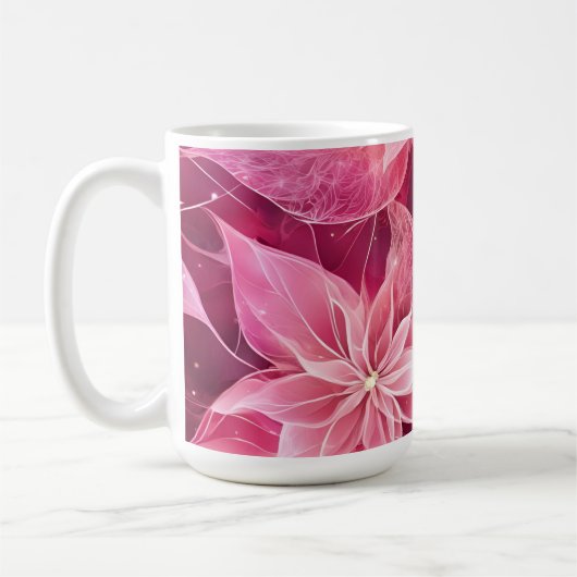 Sparkling Zachte Roze Poinsettia Koffiemok (Links)
