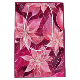 Sparkling Zachte Roze Poinsettia Medium Cadeauzakje