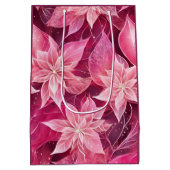 Sparkling Zachte Roze Poinsettia Medium Cadeauzakje (Achterkant)