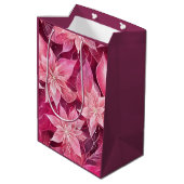 Sparkling Zachte Roze Poinsettia Medium Cadeauzakje (Achterkant Gekanteld)