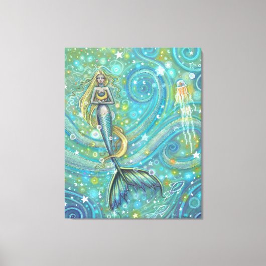 Sparkling Zeemeermin Fantasy Kunst van Molly Harri Canvas Afdruk (Voorkant)