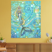 Sparkling Zeemeermin Fantasy Kunst van Molly Harri Canvas Afdruk (Insitu (Woonkamer))