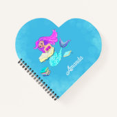 Sparkling Zeemeermin Met Bril Leest Naam Notitieboek (Voorkant)