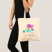 Sparkling Zeemeermin Met Bril Leest Naam Tote Bag (Voorkant (product))