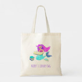 Sparkling Zeemeermin Met Bril Leest Naam Tote Bag (Achterkant)