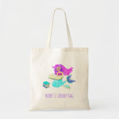 Sparkling Zeemeermin Met Bril Leest Naam Tote Bag (Voorkant)
