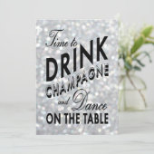 Sparkly 21 Dag nodigt Tijd uit om Champagne te Dri Kaart (Staand voorkant)