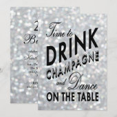 Sparkly 21 Dag nodigt Tijd uit om Champagne te Dri Kaart (Voorkant / Achterkant)