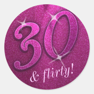 Sparkly 30 en Flirty Birthday Party Stickers