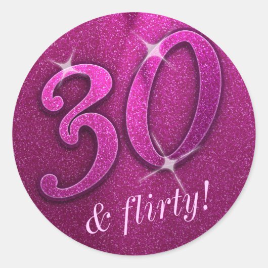 Sparkly 30 en Flirty Birthday Party Stickers (Voorkant)