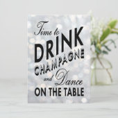 Sparkly 40th Birthday Time to Drink Champagne Kaart (Staand voorkant)