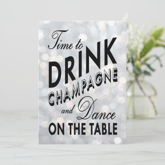 Sparkly 40th Birthday Time to Drink Champagne Kaart (Staand voorkant)