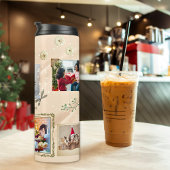 Sparkly 6 Fotocollage Goud & Perzik Kerstmis Thermosbeker