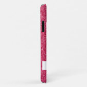 Sparkly aangepaste tekst Girly roze glitter Case-Mate iPhone Case (Achterkant/rechts)