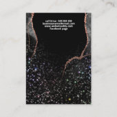 Sparkly Agate Black en Roos Gold Earning-kaarten Visitekaartje (Achterkant)