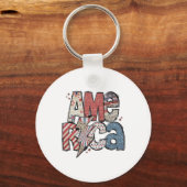 Sparkly America 4 juli Amerikaanse Onafhankelijkhe Sleutelhanger (Voorkant)