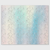 Sparkly Aqua Opal Laurel Floral Silver Diamonds Cadeaupapier (Vlak)