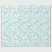 Sparkly Aquatic Pastel Laurel Silver Diamonds Cadeaupapier (Vlak)