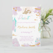 Sparkly Art Party Kaart voor meisjes (Staand voorkant)