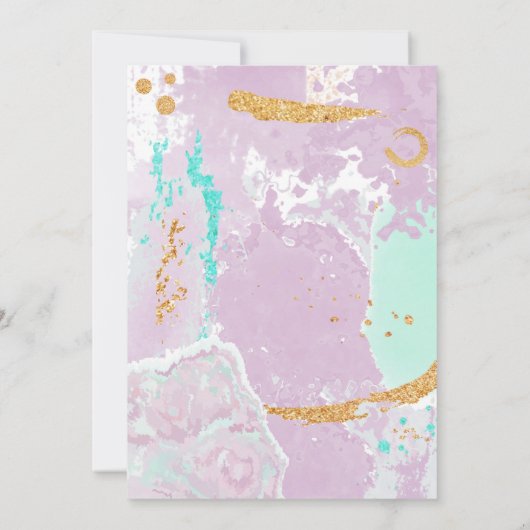 Sparkly Art Party Kaart voor meisjes (Achterkant)