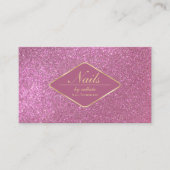 Sparkly Berry Pink Gold Glitter Make-up Nails Lash Visitekaartje (Voorkant)