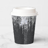 Sparkly Black and Silver Christmas New year Party Papieren Bekers (Rechts)