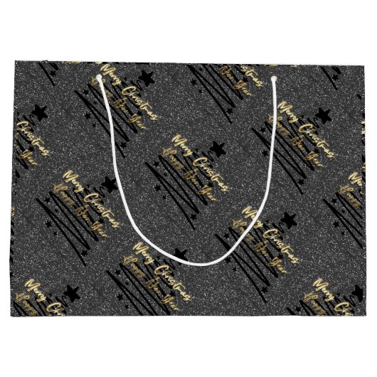 Sparkly Black Gift Bag Groot Cadeauzakje (Achterkant)