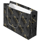 Sparkly Black Gift Bag Groot Cadeauzakje (Voorkant Gekanteld)