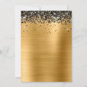 Sparkly Black Glitter Gold Foil Sweet 16 Kaart (Achterkant)