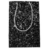Sparkly Black Glitter Medium Cadeauzakje (Voorkant)