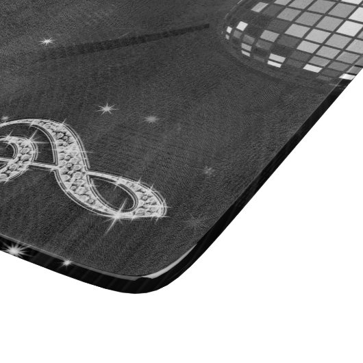 Sparkly Black Music Note & Stiletto Hiel Snijplank (Hoek)