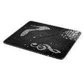 Sparkly Black Music Note & Stiletto Hiel Snijplank (Hoek)