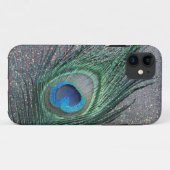 Sparkly Black Peacock Feather-nog leven Case-Mate iPhone Case (Achterkant (horizontaal))