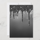 Sparkly Black Silver Glitter Gray Ombre Sweet 16 Kaart (Achterkant)