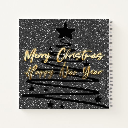 Sparkly Black Spiral Notebook Notitieboek (Achterkant)