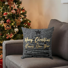 Sparkly Black Throw Pillow Kussen