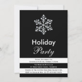 Sparkly Black & White Corporate Holiday Invite Kaart (Voorkant)