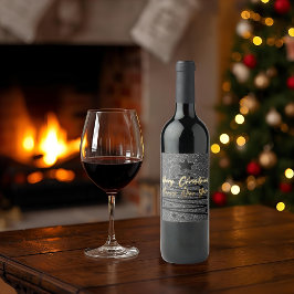 Sparkly Black Wine Label Set Wijn Etiket