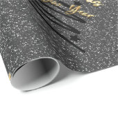 Sparkly Black Wrapping Paper Cadeaupapier (Rol Hoek)