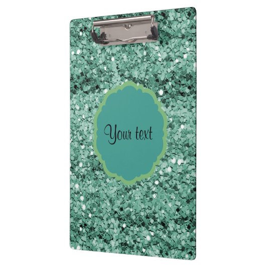 Sparkly Blauwgroen Glitter Klembord (Links)