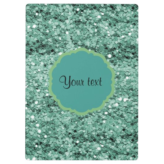 Sparkly Blauwgroen Glitter Klembord (Achterkant)
