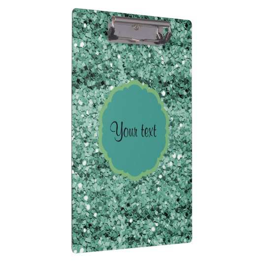 Sparkly Blauwgroen Glitter Klembord (Rechts)